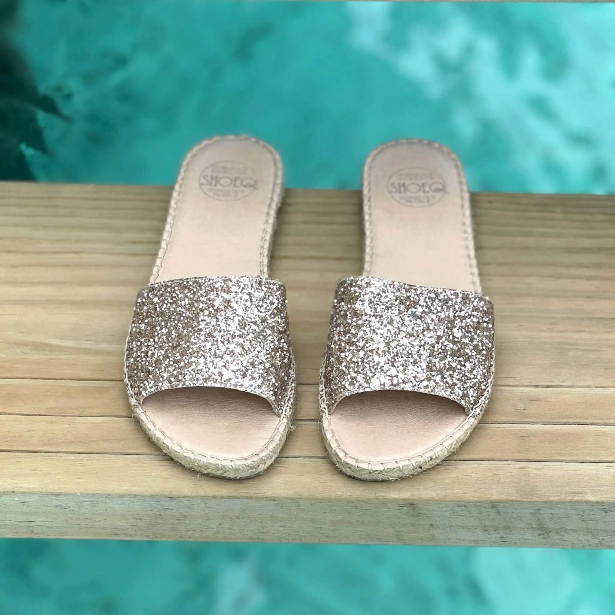 Summer Espadrille in Champagne Glitter
