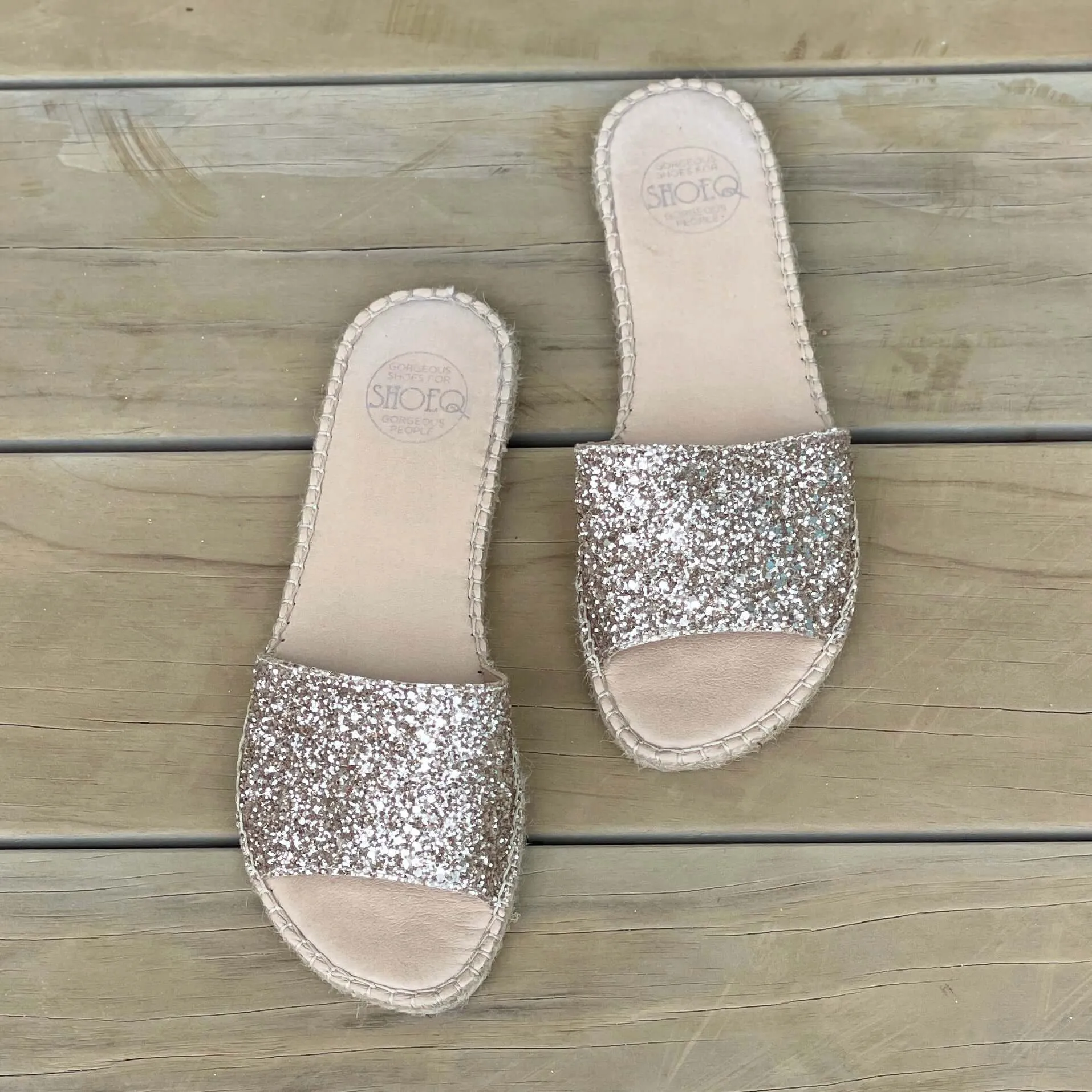 Summer Espadrille in Champagne Glitter