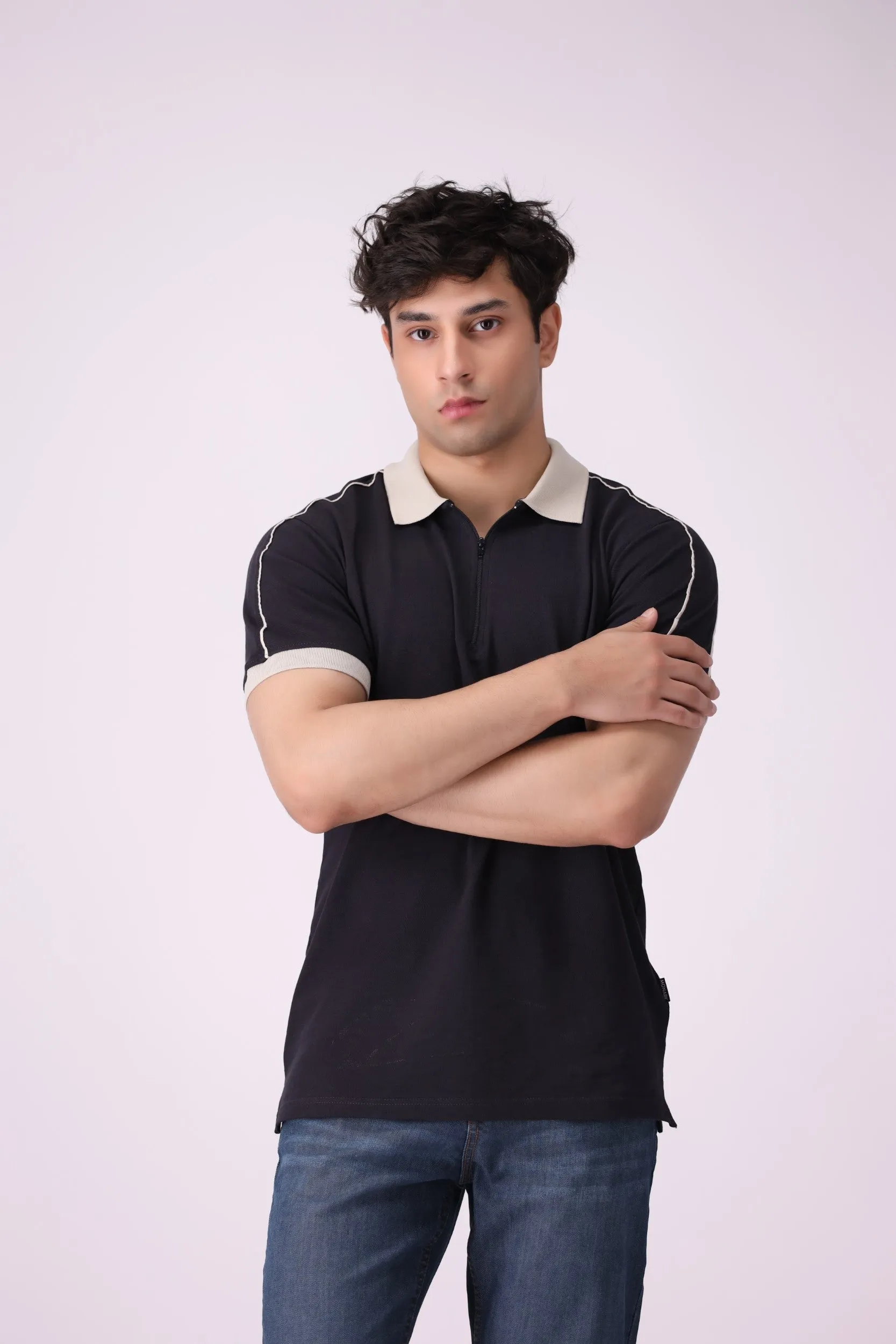 SunZip Black Polo Shirt