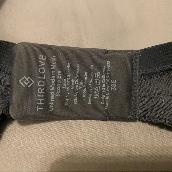 THIRDLOVE Unlined Modern Mesh Scoop Brea 38E NWT