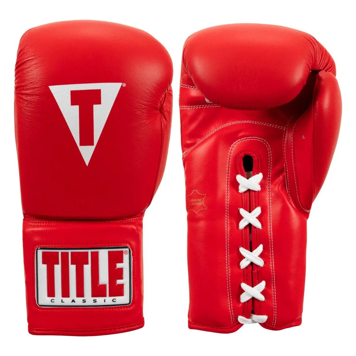 TITLE Classic Leather Lace Training Boxing Gloves 2.0