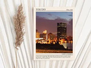 Toledo Minimal Wall Art, Ohio, USA