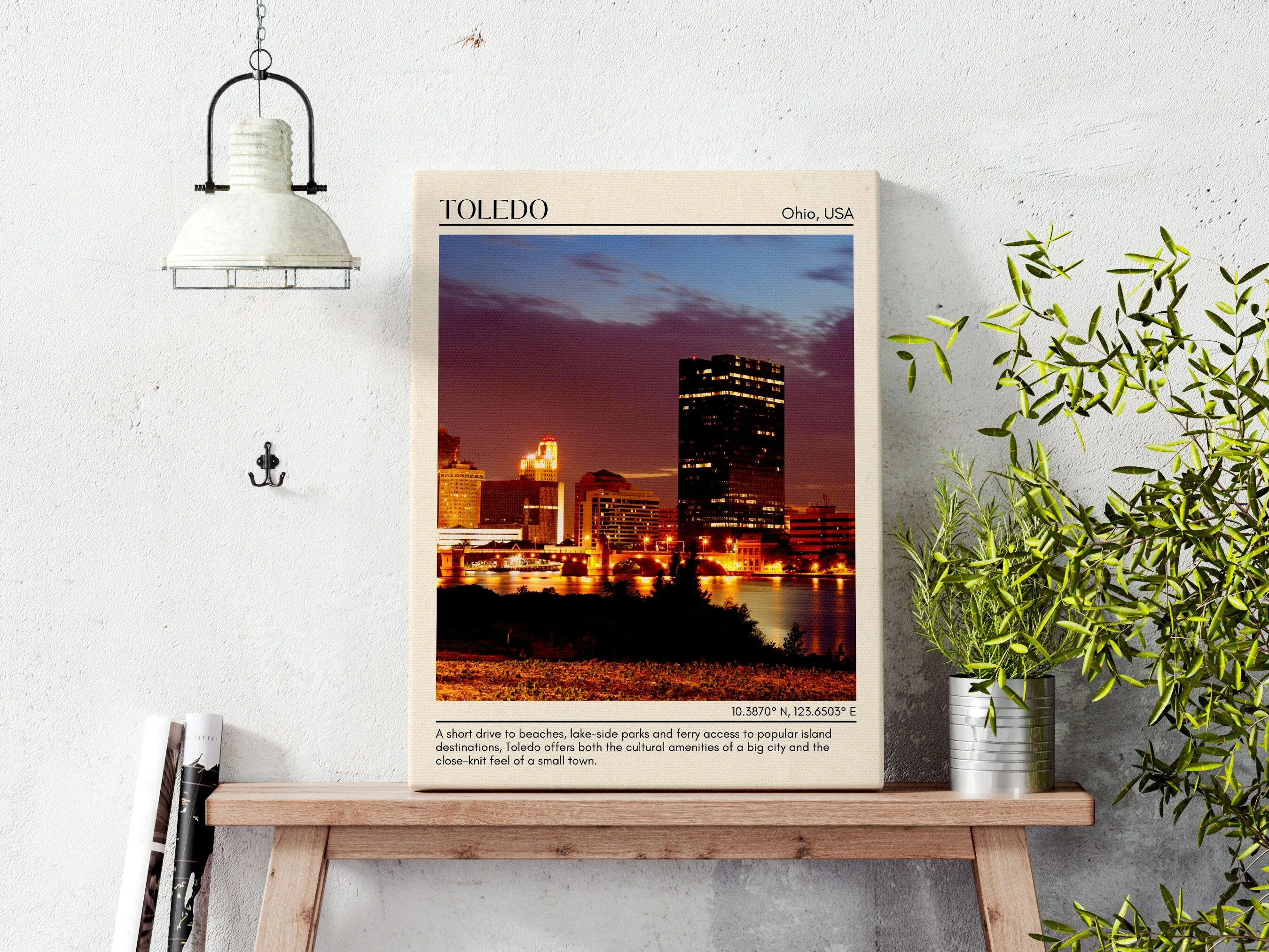 Toledo Minimal Wall Art, Ohio, USA
