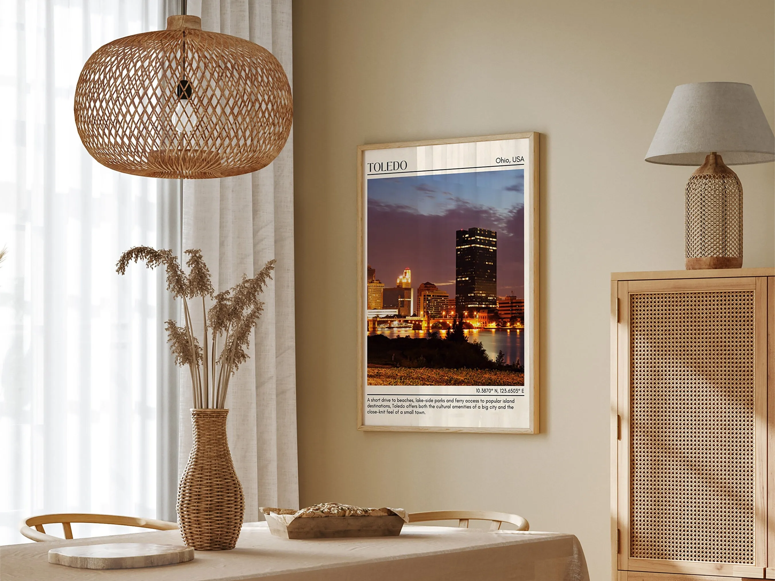Toledo Minimal Wall Art, Ohio, USA
