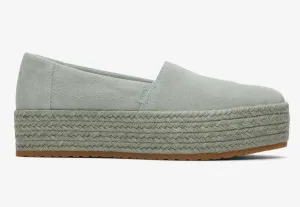 TOMS Valencia Sage Suede Platform Espadrille