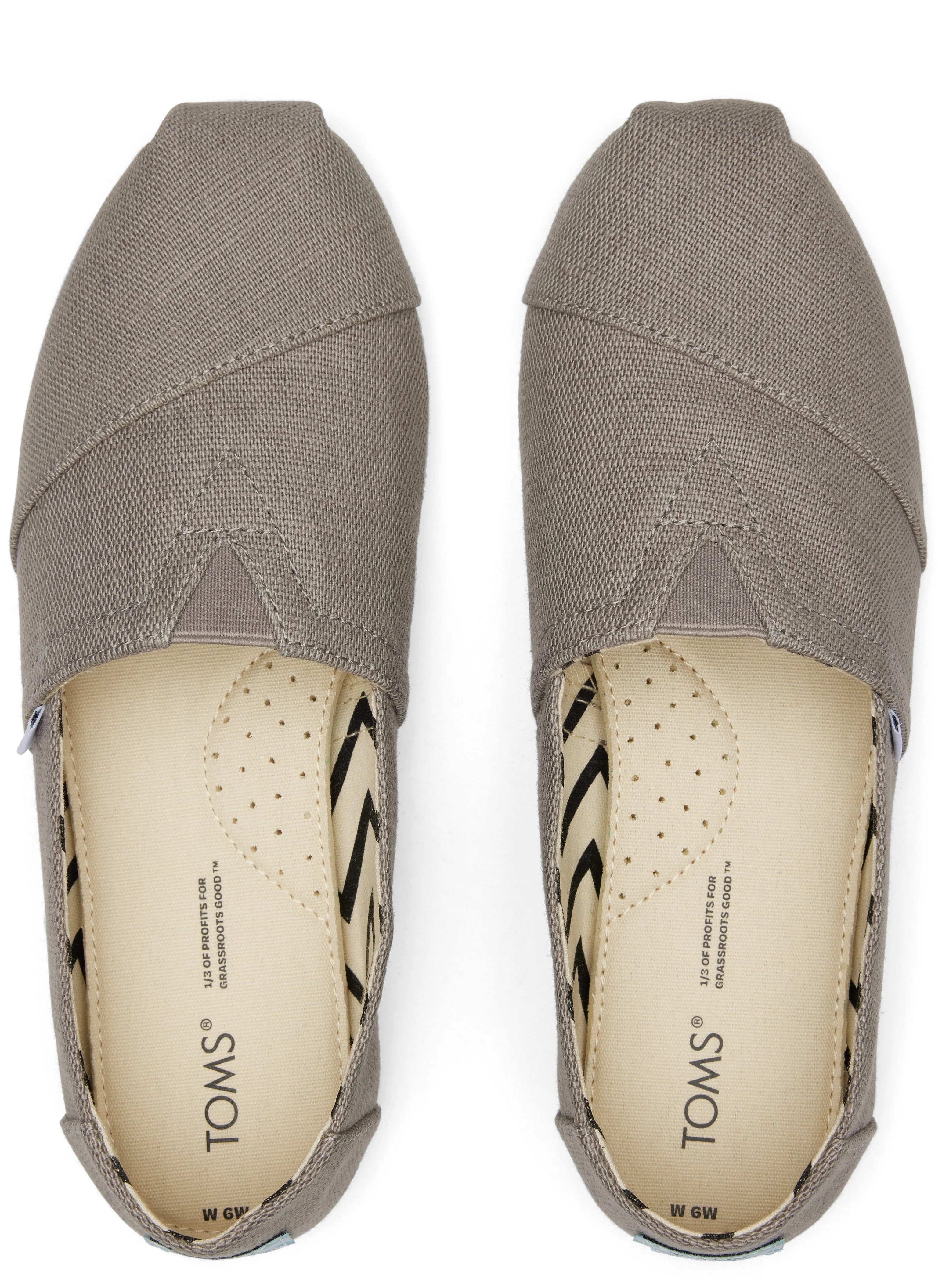 Toms Women Alpargata Grey Heritage Canvas Wide Width