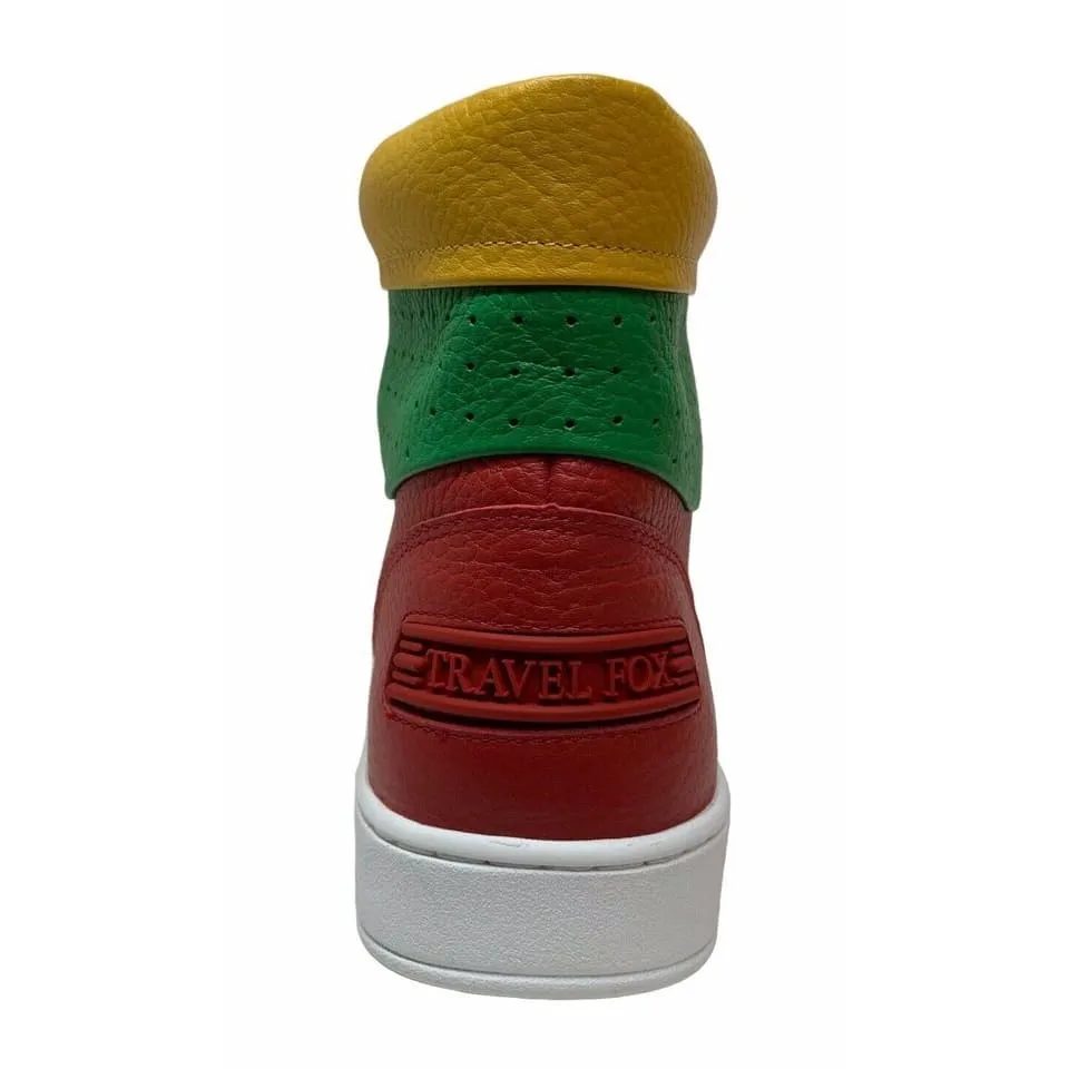 Travel Fox 900 Men's Red Yellow and Green Leather High Top Sneakers 916101 33