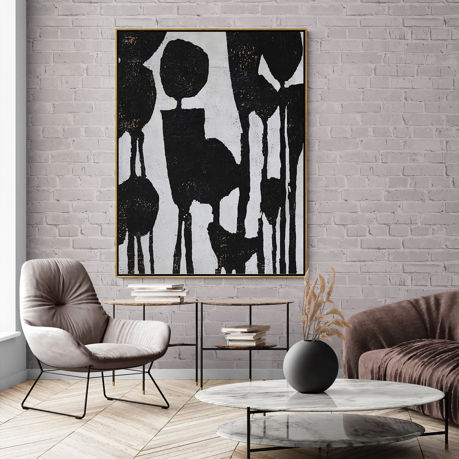 Vertical Abstract Flower Painting H237V