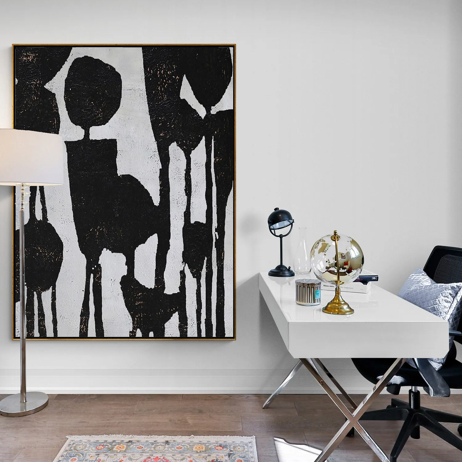 Vertical Abstract Flower Painting H237V