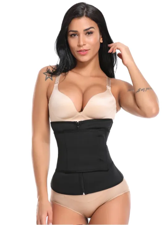 Waist Trainer Sweat Belt Fitness Trimmer ~ With Velcro & Zipper!