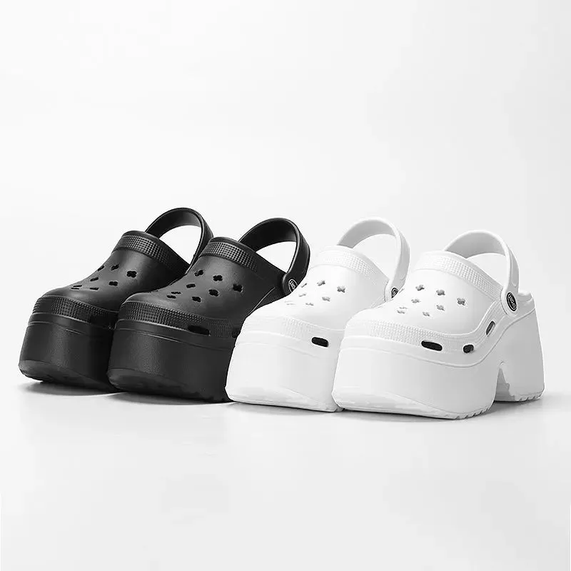 Women Clogs 2025 New Arrival 9CM Non-Slip Sandals Fashion EVA Slippers Beach Outdoor Comfortable Height Increasing Shoes