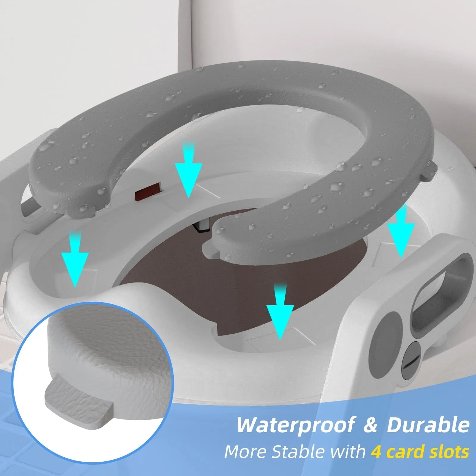 XJD Potty Training Seat for Toddler Toilet with Step Ladder for Kids Boys Girls Potty Training Toilet Adjustable Comfortable PU Safe Potty Seat with Anti-Slip Pads