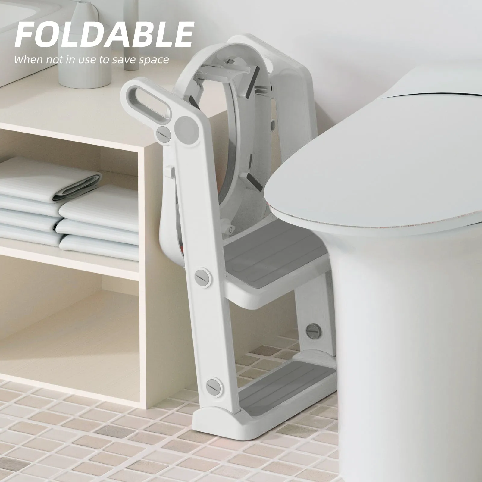 XJD Potty Training Seat for Toddler Toilet with Step Ladder for Kids Boys Girls Potty Training Toilet Adjustable Comfortable PU Safe Potty Seat with Anti-Slip Pads