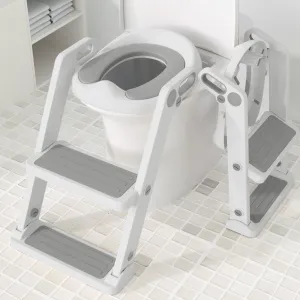 XJD Potty Training Seat for Toddler Toilet with Step Ladder for Kids Boys Girls Potty Training Toilet Adjustable Comfortable PU Safe Potty Seat with Anti-Slip Pads